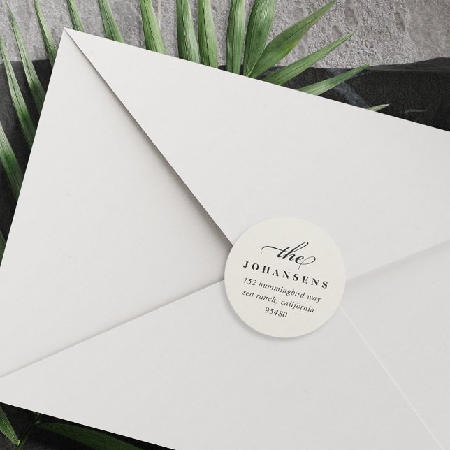 Simplicité - Sticker d'adresse de retour | Crème (Créateur téléchargé)