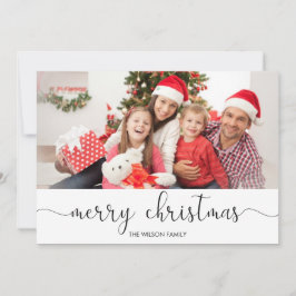 Simplische Typografie Schwarz-weißes WeihnachtsFot Feiertagskarte