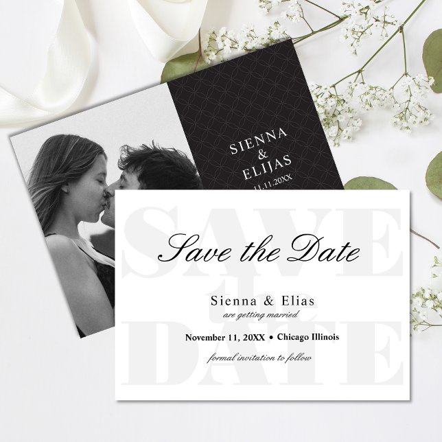 Simplisches weißes Foto Save the Date (Von Creator hochgeladen)