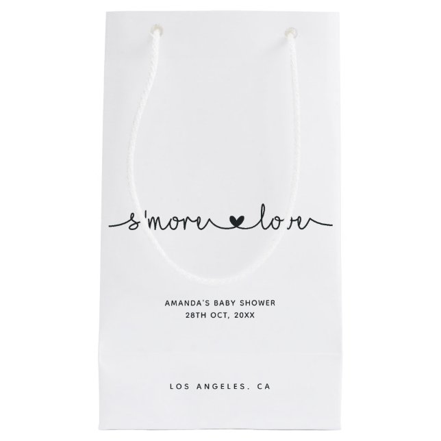 Simplistic Black and White Typografy S'more Liebe Kleine Geschenktüte (Vorderseite)