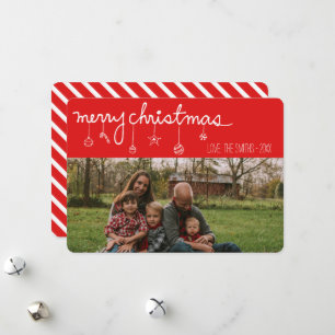 Simplistic Red White Stripe Frohe Weihnachten