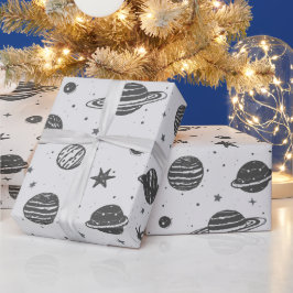 Simplistische Planeten Geschenkpapier