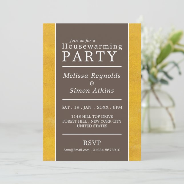 Simplistische Typografie, Party zur Haushaltserwär Ankündigung (Stehend Vorderseite)