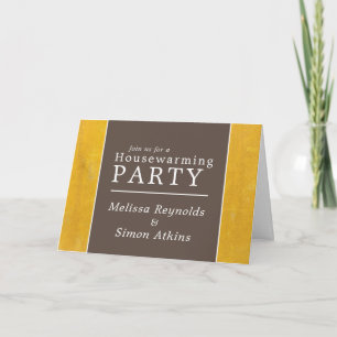 Simplistische Typografie, Party zur Haushaltserwär Einladung