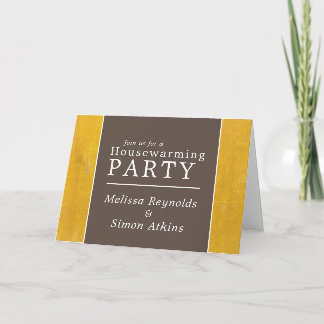 Simplistische Typografie, Party zur Haushaltserwär Einladung (Vorderseite)