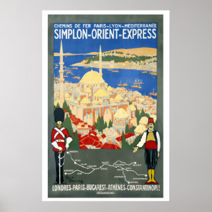 Simplon Orient Express Eisenbahnen von Paris nach Poster