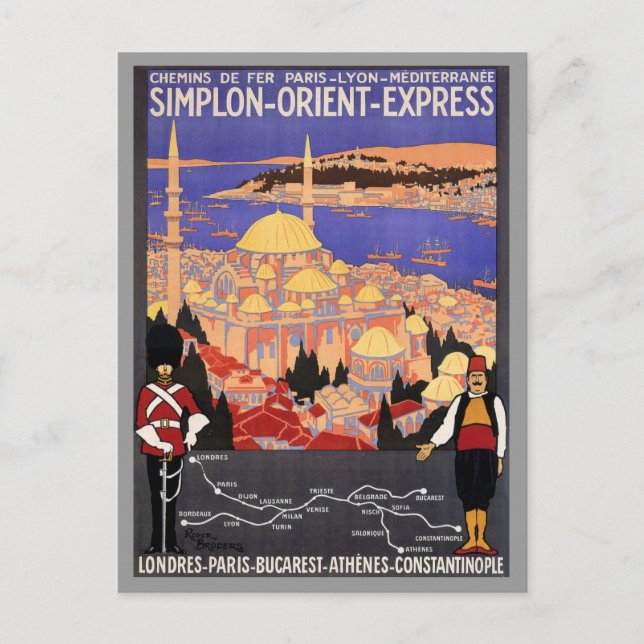 Simplon Orient Express nach Konstantinopel Postkarte (Vorderseite)