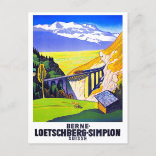 Simplonpass Schweiz Vintage-Reisepostkarte Postkarte
