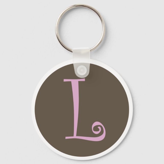 Simply Brown & Pink Keychain "L" Schlüsselanhänger (Vorderseite)