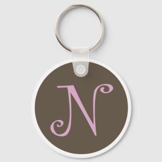 Simply Brown & Pink Keychain "N" Schlüsselanhänger