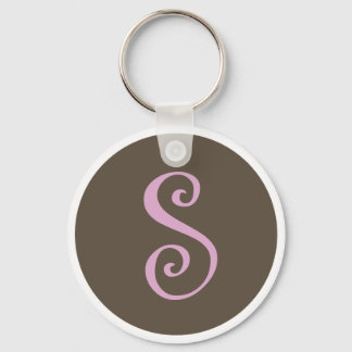 Simply Brown & Pink Keychain "S" Schlüsselanhänger