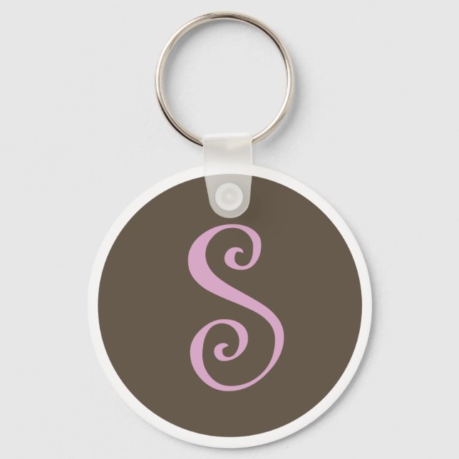 Simply Brown & Pink Keychain "S" Schlüsselanhänger (Vorderseite)
