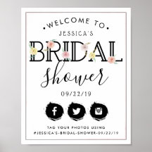 Simply Chic Floral Garden Bridal Shower Welcome
