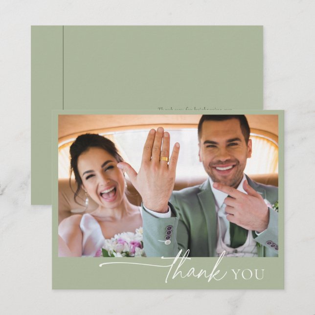 Simply Chic Mariage Merci Sage Green ID1046 (Devant / Derrière)