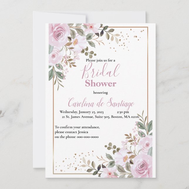 Simply Elegant Bridal Shower Invitation (Devant)