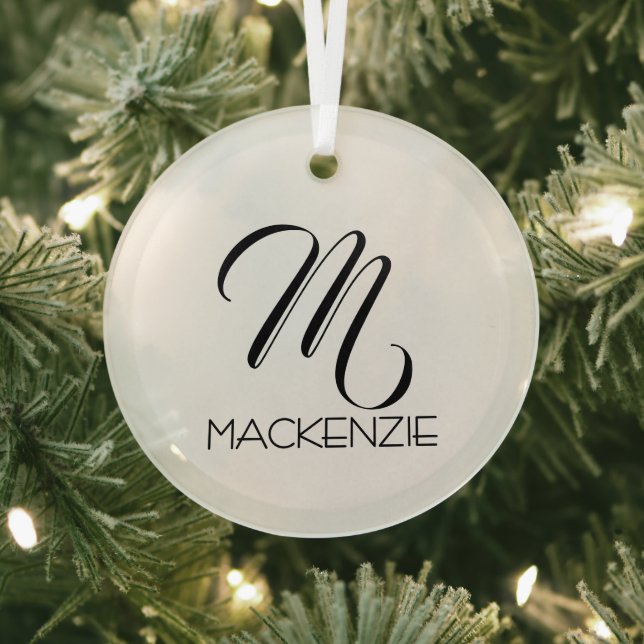 Simply Elegant Custom Monogram Personalized Name Ornament Aus Glas (InSitu)