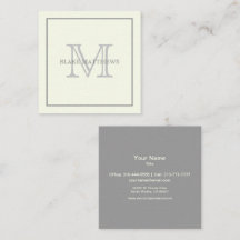 Simply Elegant Ivory Gray Custom Monogram