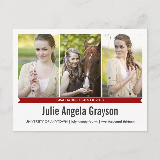 Simply Genius 4 Photo Graduation Carte Postale (Devant)