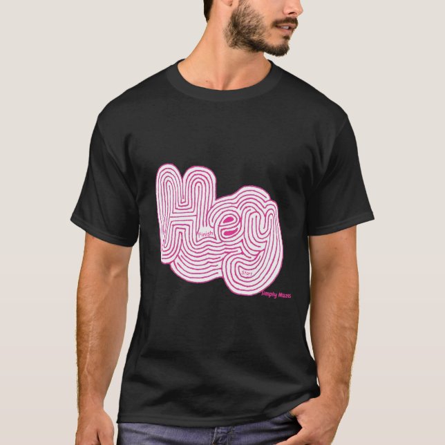 Simply Mazes "Hey" Maze T-shirt noir (Devant)