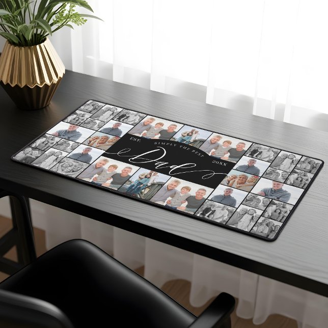 Simply The Best Dad Personalize Photo Collage  Schreibtischunterlage (Simply The Best Dad Personalize Photo Collage Desk Mat)