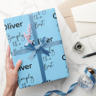 Simply the Best Personalized Pale Blue Geschenkpapier