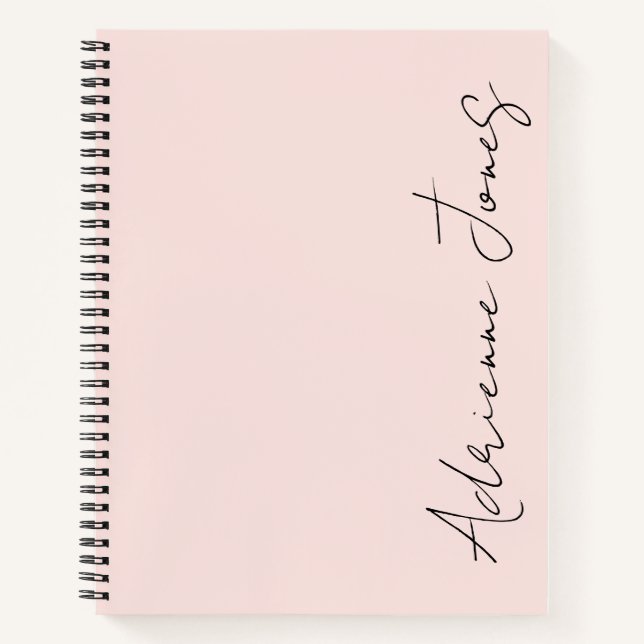 Simply Your Name Pastel Pink & Black Notizbuch (Vorderseite)