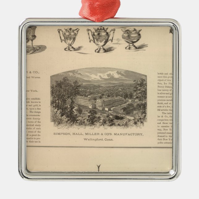 Simpson, Hall, Miller und Travelers Company Silbernes Ornament (Vorne)