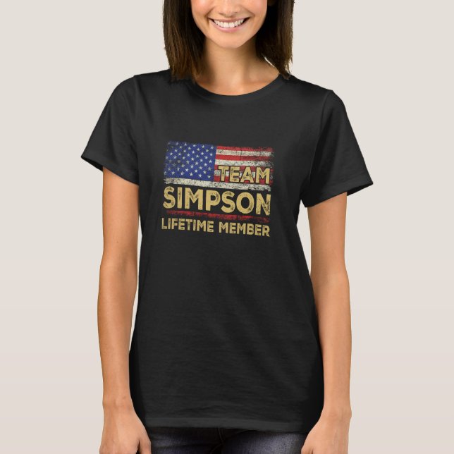 Simpson Nachname Shirt Team Simpson Lifetime Memb (Vorderseite)