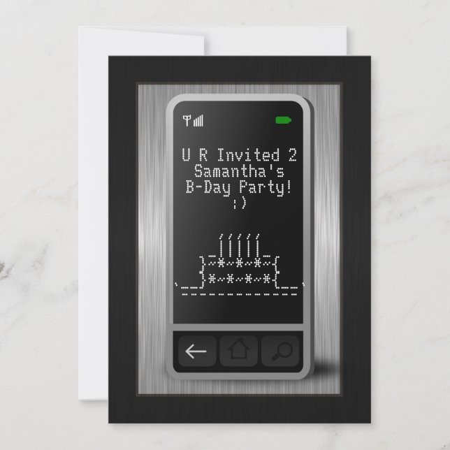Sims Handy Teen Geburtstagsparty Einladungen (Vorderseite)