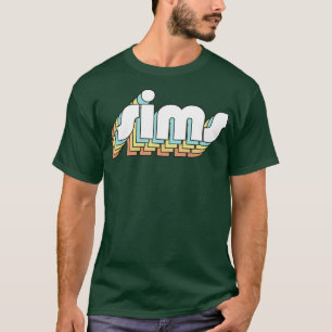 Sims Retro Rainbow Typografie Faded Style T-Shirt