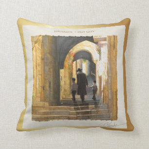 Simta Jerusalem Alte Stadt Israel Ölmalerei Kunst Kissen