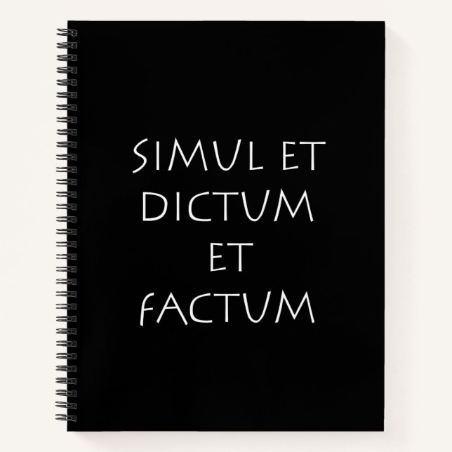 Simul et diktum et factum notizbuch (Vorderseite)