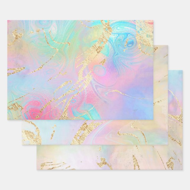 simulierte Foliendetails abstrakt elegant Geschenkpapier Set (Set)