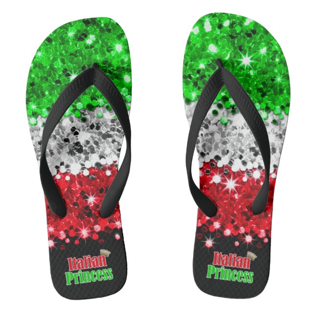 Simulierte funkelnd Glitzer-Italiener-Prinzessin Flip Flops (Fußbett)