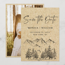 Simulierte Kraft Papier Hand Drawn Mountain Hochze