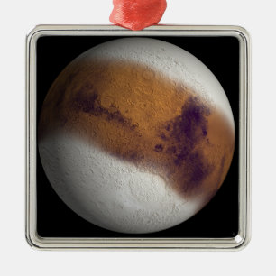 Simulierte Sicht auf die Mars Silbernes Ornament