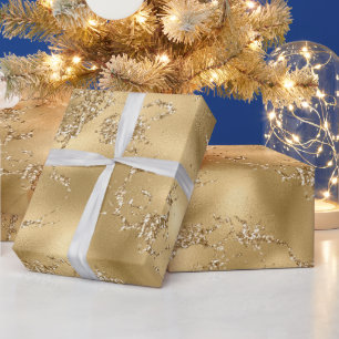 Simuliertes Gold-Foil- und Glitzer-Textur-Celebrat Geschenkpapier