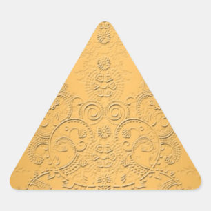 Simuliertes Gold mit geprägtem, verziertem Design Dreieckiger Aufkleber