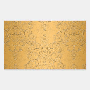 Simuliertes Gold mit Verziertem Design Rechteckiger Aufkleber