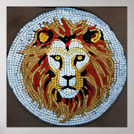 Simuliertes Löwenmosaik einzigartig interessant Poster