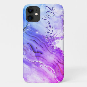 Simuliertes MarmorGranit Lila Blue Case-Mate iPhone Hülle