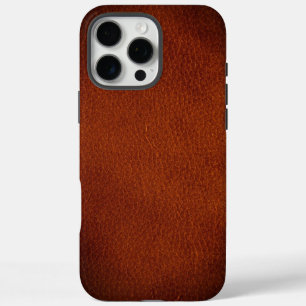 Simuliertes natürliches dunkelbraunes Leder iPhone 16 Pro Max Hülle