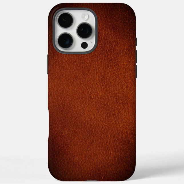 Simuliertes natürliches dunkelbraunes Leder iPhone iPhone 16 Pro Max Hülle (Rückseite)