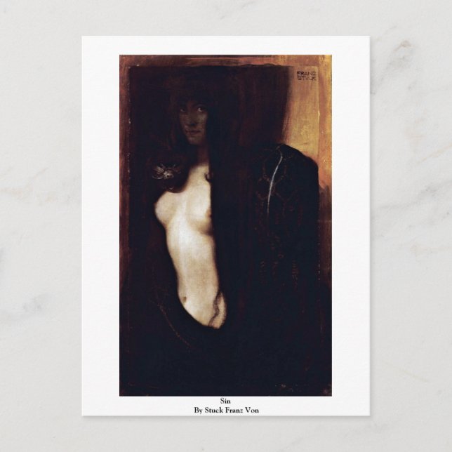 Sin By Stuck Franz Von Postkarte (Vorderseite)