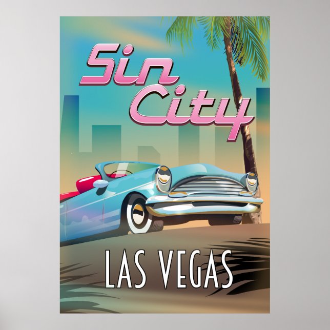 Sin City Las Vegas Reiseplakat Poster (Vorne)