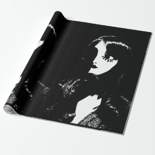 Sin City Style Woman - auf schwarzem Hintergrund Geschenkpapier