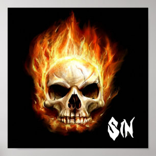 Sin Skull Poster