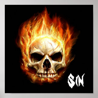 Sin Skull Poster