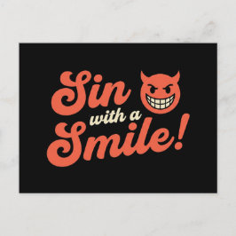 Sin With a Smile Postkarte