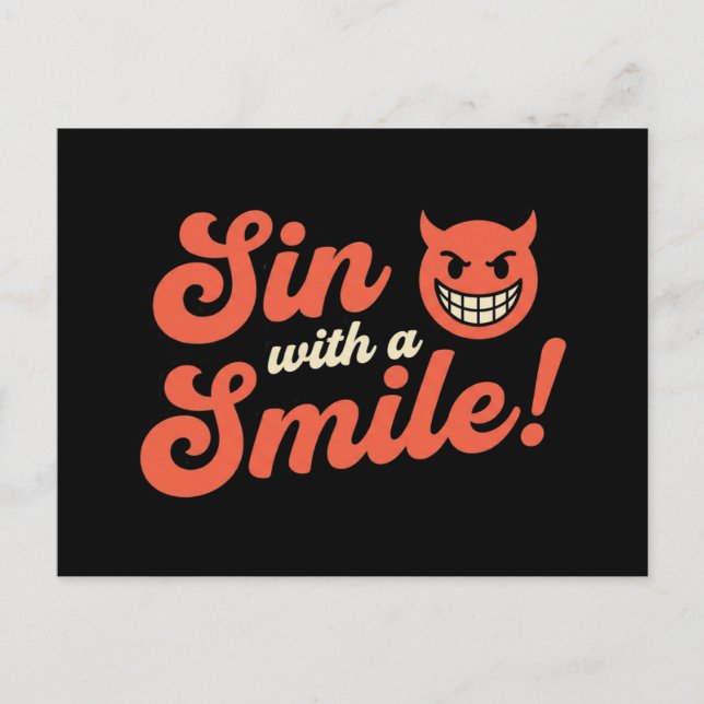 Sin With a Smile Postkarte (Vorderseite)